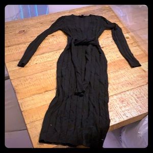 Ribbed Tie Waist Maxi Dress 